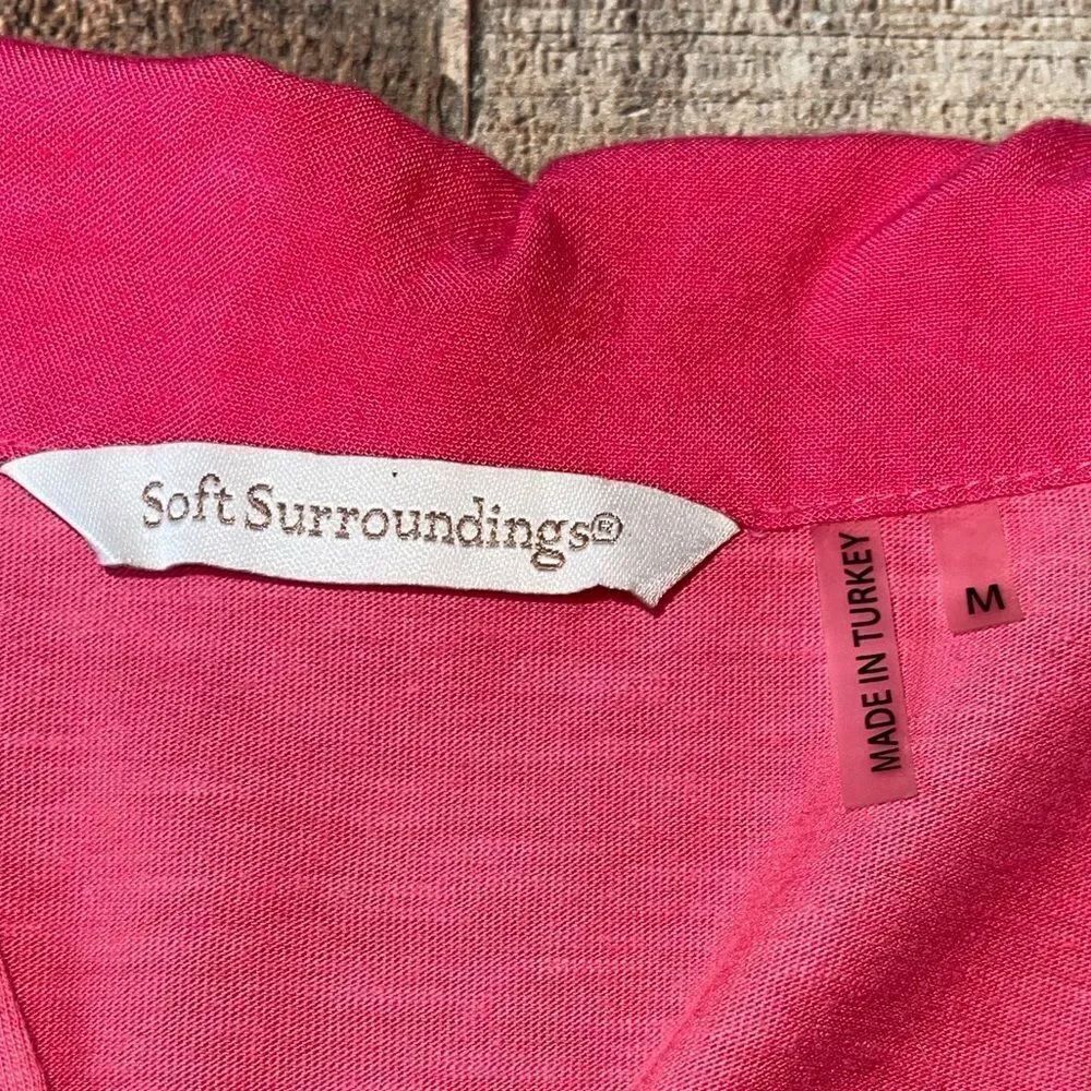 Soft surroundings pink mixed media button down tunic - Picture 5 of 12